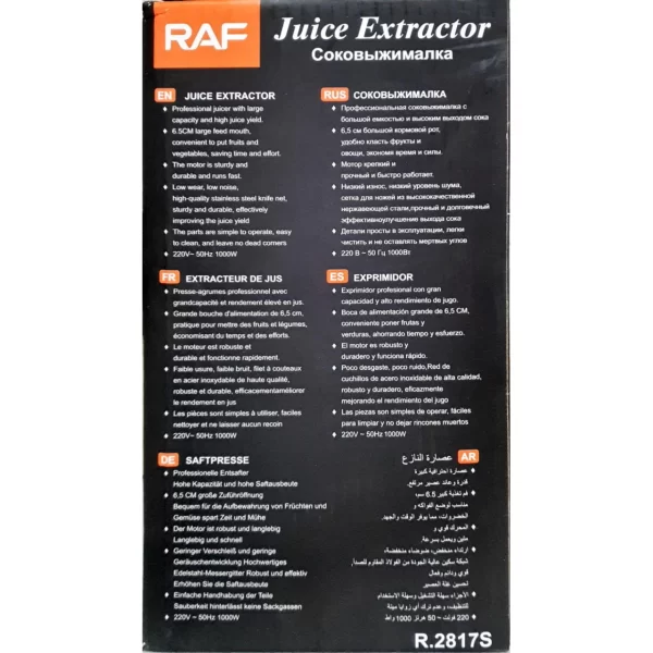 خرید آبمیوه گیر RAF خانگی استیل