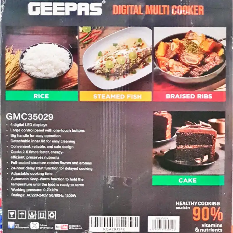 زودپز جیپاس 8 لیتری 14 کاره دیجیتالی مدل GMC35029